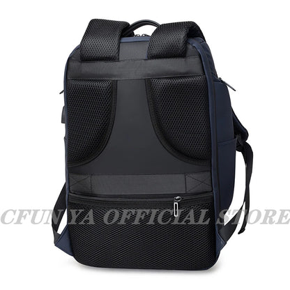 CFUN YA Luxury Fall Men Business Backpack 15.6 Inch Laptop Backpacks College Travel Bagpack Anti-Theft Black USB Notebook Bag