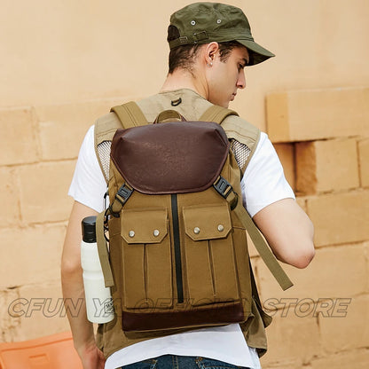 CFUN YA Luxury Fashion Men's Backpack Large Capacity 15.6" Laptop Bag Backbag Outdoor Climbing Rucksack Unisex Backpack Mochilas