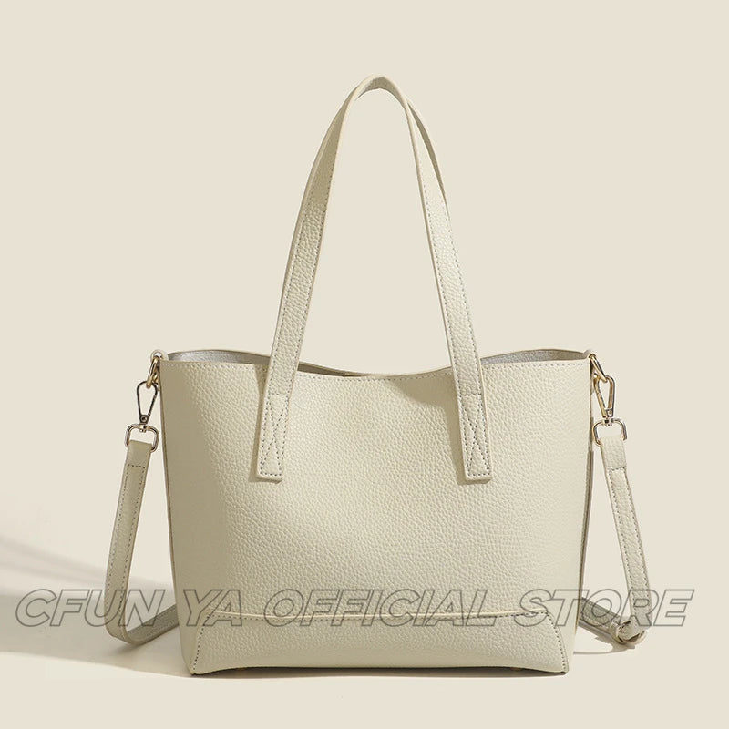 CFUN YA Luxury Fashion Tote Bag For Women PU Leather Large Capacity Travel Female Handbag Messenger Handle Shoulder Cross Bags
