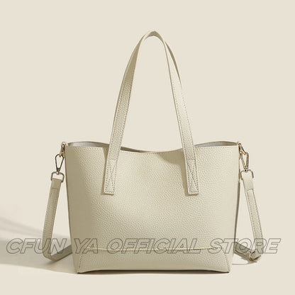 CFUN YA Luxury Fashion Tote Bag For Women PU Leather Large Capacity Travel Female Handbag Messenger Handle Shoulder Cross Bags