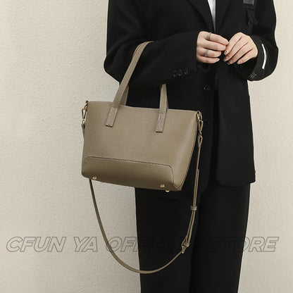 CFUN YA Luxury Fashion Tote Bag For Women PU Leather Large Capacity Travel Female Handbag Messenger Handle Shoulder Cross Bags