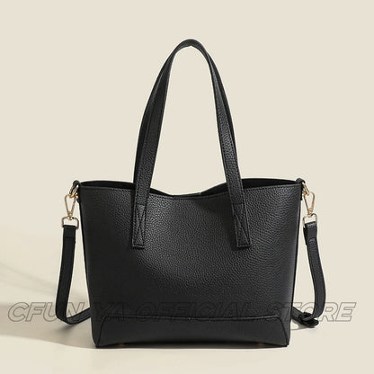 CFUN YA Luxury Fashion Tote Bag For Women PU Leather Large Capacity Travel Female Handbag Messenger Handle Shoulder Cross Bags