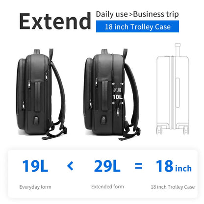 CFUN YA Luxury Fashion Trend Backpack Men Waterproof 15.6 Inch Laptop Bag Pack USB Expandable Large Tactial Rucksack Man's Bags