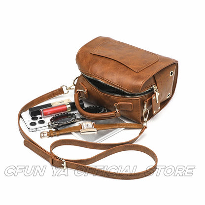 CFUN YA Luxury Fashion Women Handbag Pu Large Capacity Boston Shoulder Bag College Female Crossbody Handbag Tote Pack Purse