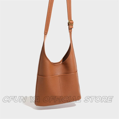 CFUN YA Luxury Fashion Women Shoulder Bag Soft PU Leather Tote Handbag Large Capacity Female Tote Pack Mummy Handbag Bolsos