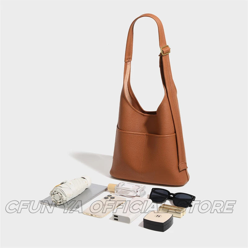 CFUN YA Luxury Fashion Women Shoulder Bag Soft PU Leather Tote Handbag Large Capacity Female Tote Pack Mummy Handbag Bolsos