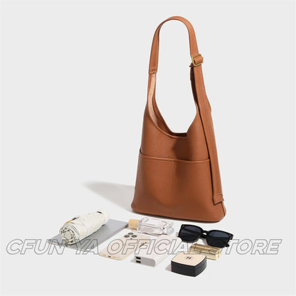 CFUN YA Luxury Fashion Women Shoulder Bag Soft PU Leather Tote Handbag Large Capacity Female Tote Pack Mummy Handbag Bolsos