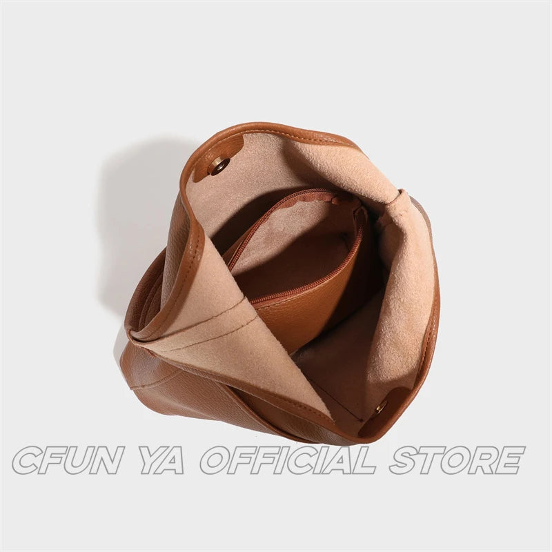 CFUN YA Luxury Fashion Women Shoulder Bag Soft PU Leather Tote Handbag Large Capacity Female Tote Pack Mummy Handbag Bolsos