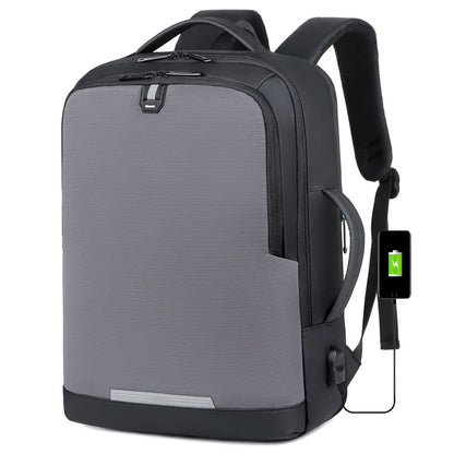 CFUN YA Luxury Grey Black Scalable Business Backpack 15.6 Inch Computer Back Pack Men Unisex Travel Handbag USB School Bags Sac