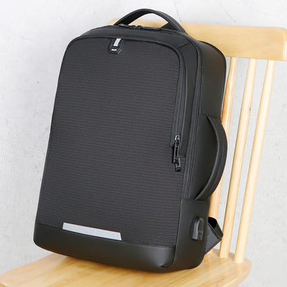 CFUN YA Luxury Grey Black Scalable Business Backpack 15.6 Inch Computer Back Pack Men Unisex Travel Handbag USB School Bags Sac