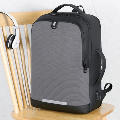 CFUN YA Luxury Grey Black Scalable Business Backpack 15.6 Inch Computer Back Pack Men Unisex Travel Handbag USB School Bags Sac