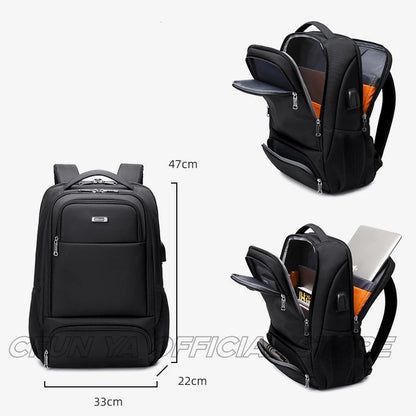 CFUN YA Luxury Men's Backpack Large Capacity 15.6 Inch Laptop Bag Pack USB Waterproof College Schoolbag Travel Rucksack Mochila
