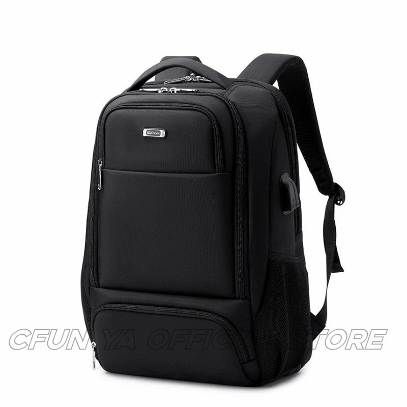 CFUN YA Luxury Men's Backpack Large Capacity 15.6 Inch Laptop Bag Pack USB Waterproof College Schoolbag Travel Rucksack Mochila