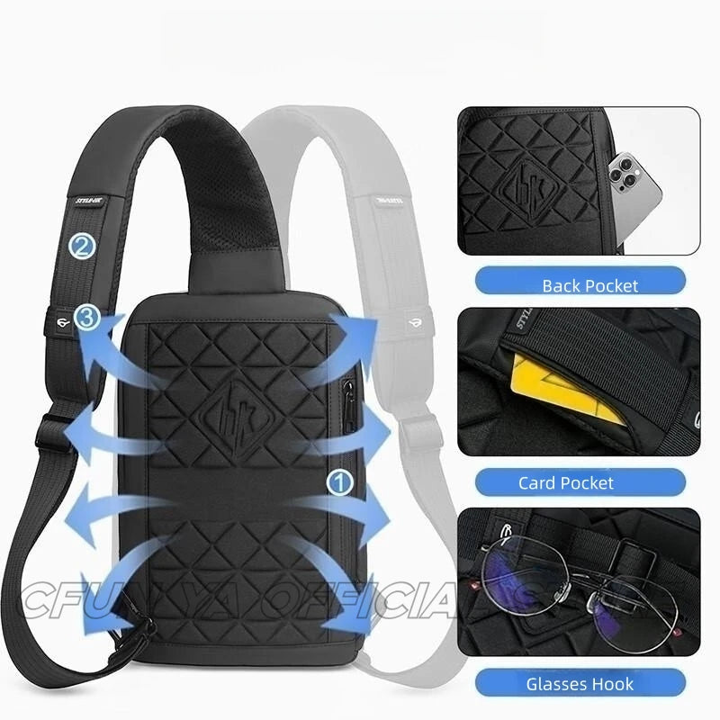CFUN YA Luxury Multifunction Chest Bag Outdoor CamoShoulder Bag Climbing Men's Sling Backpack Students Travel Fanny Bagpack