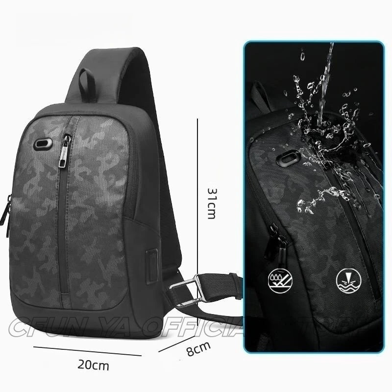 CFUN YA Luxury Multifunction Chest Bag Outdoor CamoShoulder Bag Climbing Men's Sling Backpack Students Travel Fanny Bagpack