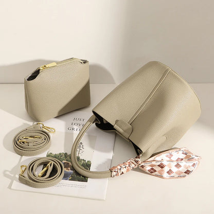 CFUN YA Luxury New Women Bucket Bag Pu Leather Female Shoulder Crossbody Bags Travel Business Handbag Bolsos Sac De Luxe f