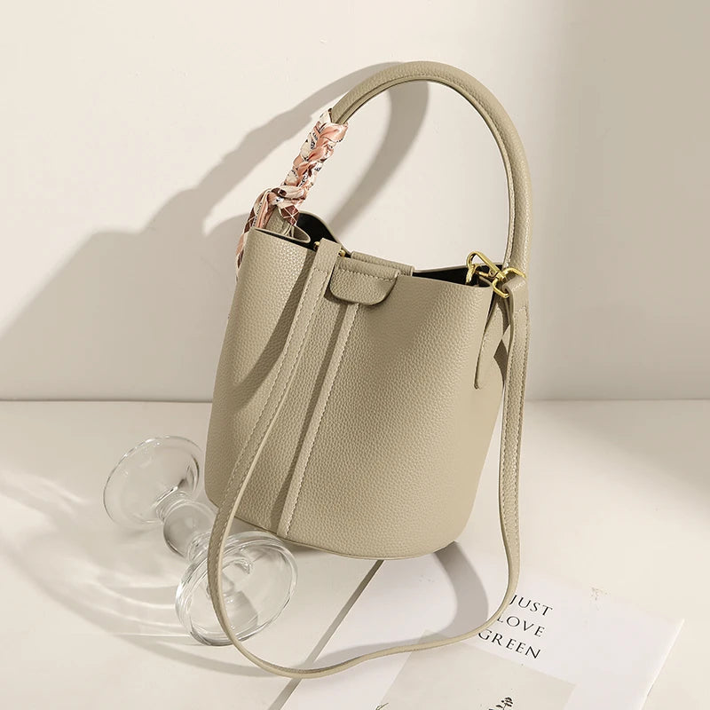 CFUN YA Luxury New Women Bucket Bag Pu Leather Female Shoulder Crossbody Bags Travel Business Handbag Bolsos Sac De Luxe f