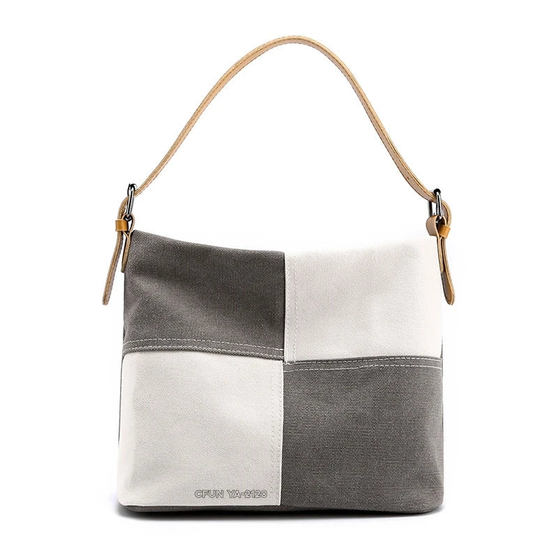 CFUN YA Luxury New Women Shoulder Bag Canvas Tote Bag Large Patchwork Female Crossbody Travel Pack Messenger Pack Handbag  Sac