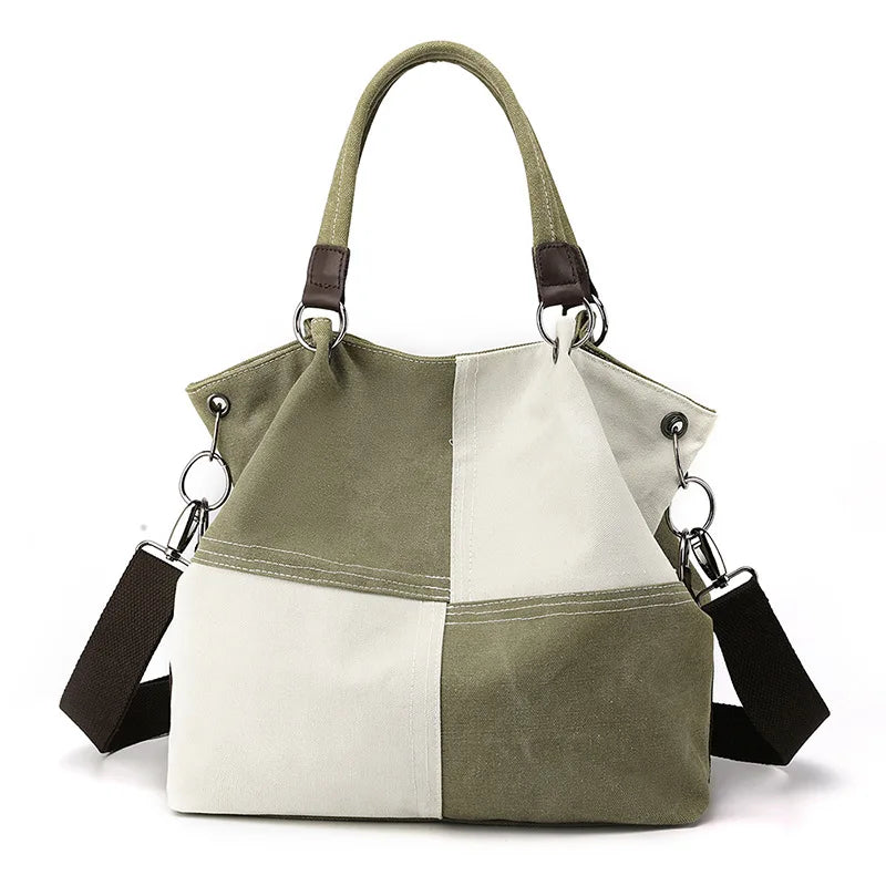CFUN YA Luxury New Women Shoulder Bag Canvas Tote Bag Large Patchwork Female Crossbody Travel Pack Messenger Pack Handbag  Sac