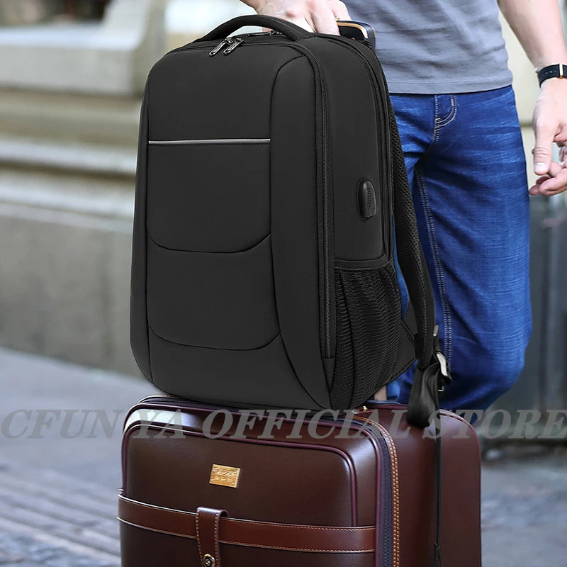 CFUN YA Luxury Notebook Backpack Men Women 15.6" Laptop Bag USB Schoolbag Rucksack Computer Backbag Mochila Business Daypack