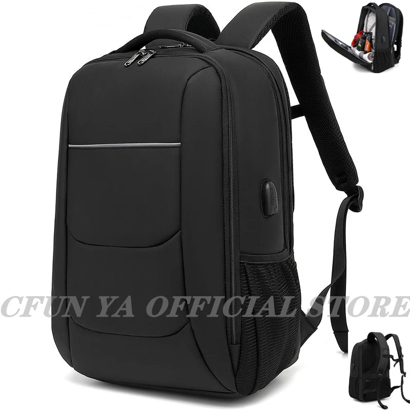 CFUN YA Luxury Notebook Backpack Men Women 15.6" Laptop Bag USB Schoolbag Rucksack Computer Backbag Mochila Business Daypack