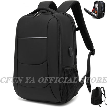 CFUN YA Luxury Notebook Backpack Men Women 15.6" Laptop Bag USB Schoolbag Rucksack Computer Backbag Mochila Business Daypack