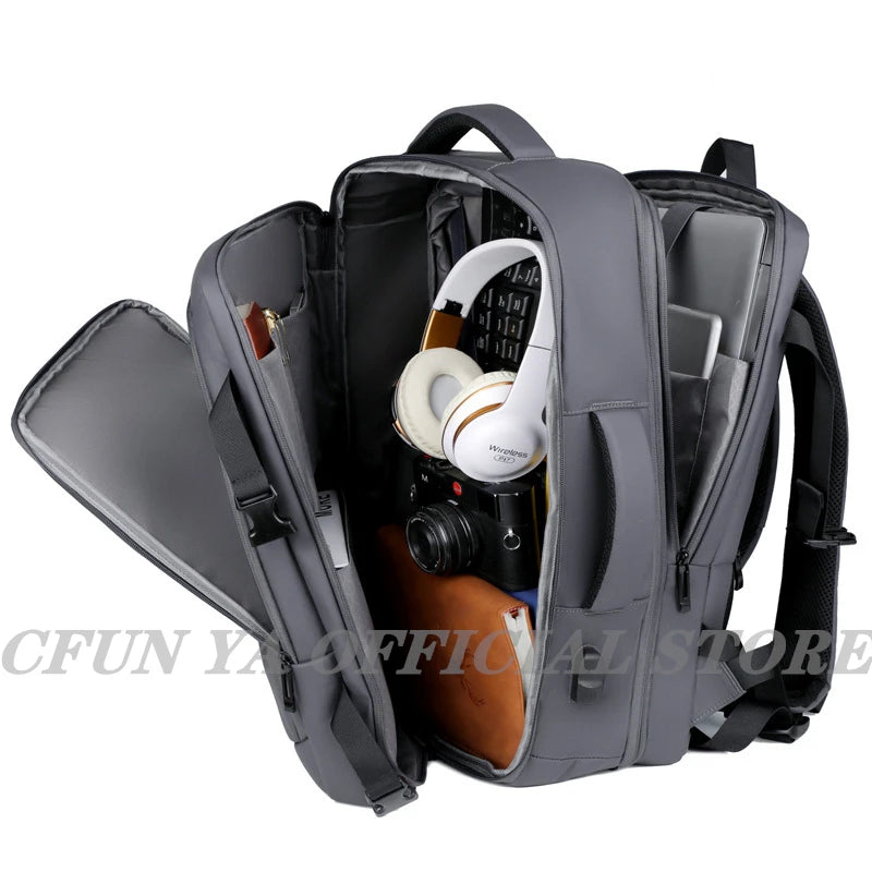 CFUN YA Luxury Scalable Large Backpack 15.6/ 17 Inch Laptop Bag Backpacks Men Business Bagpack Schoolbag Travel Notebook Packs