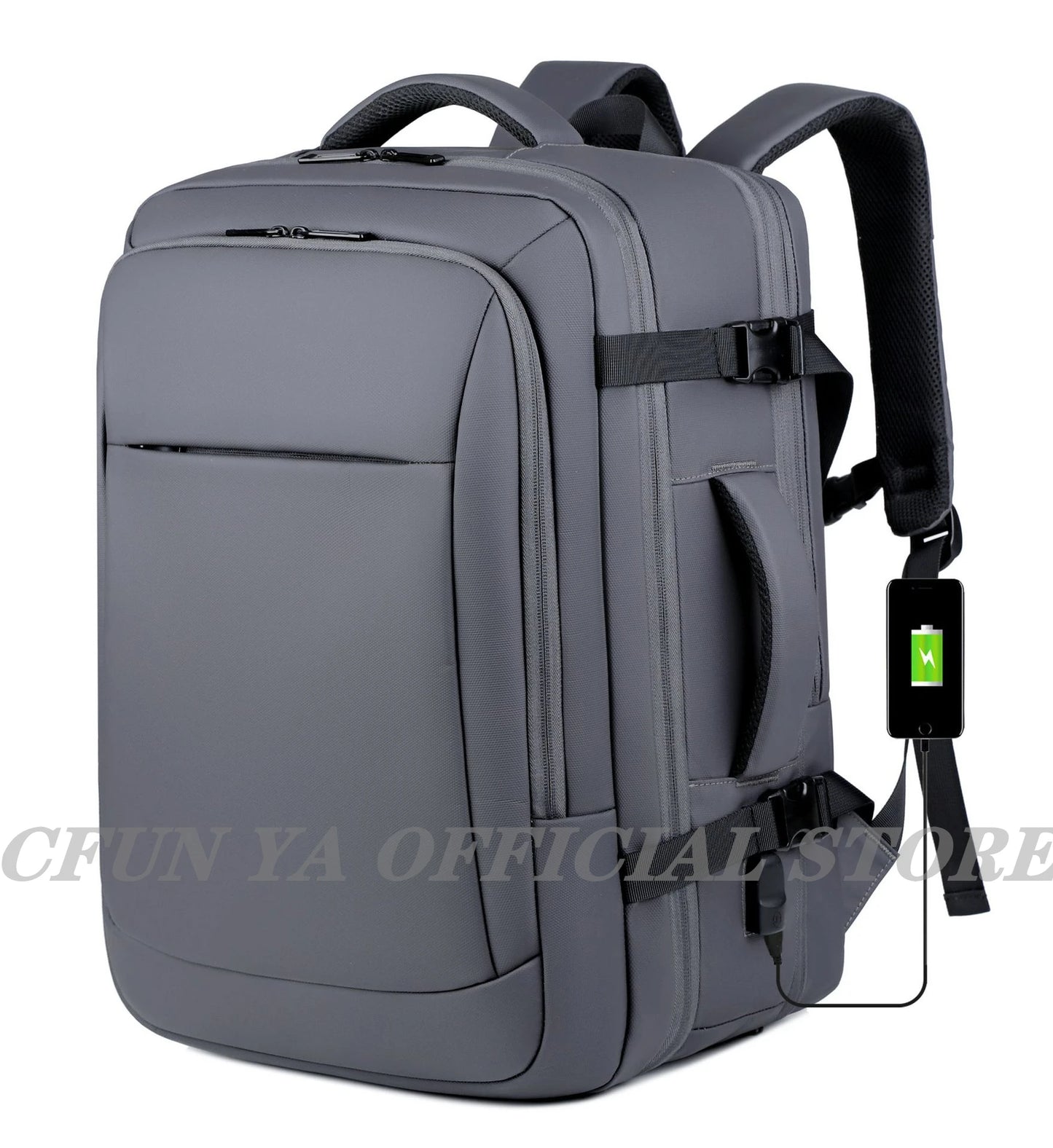 CFUN YA Luxury Scalable Large Backpack 15.6/ 17 Inch Laptop Bag Backpacks Men Business Bagpack Schoolbag Travel Notebook Packs