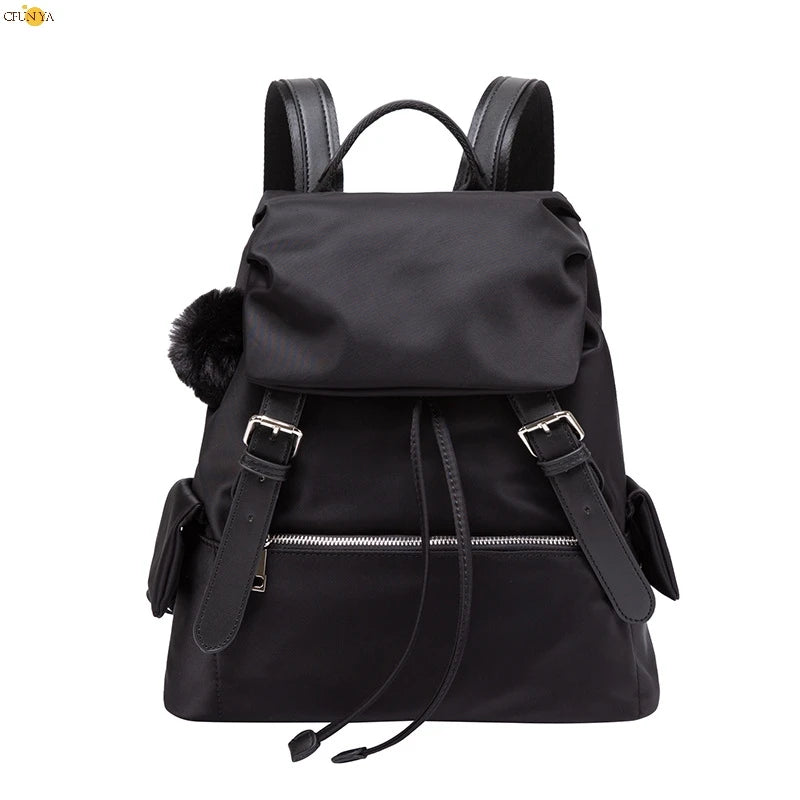 CFUN YA Luxury Trend Black Backpack Women Korean Female Shoulder Bag Multifunction Lady Rucksack Travel Bagpack Schoolbag Girls