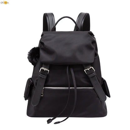CFUN YA Luxury Trend Black Backpack Women Korean Female Shoulder Bag Multifunction Lady Rucksack Travel Bagpack Schoolbag Girls