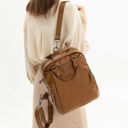 CFUN YA Luxury Women Backpack Waterproof Soft Real Leather Students Backpacks Anti-Theft Travel Rucksack Female Shoulder Bag