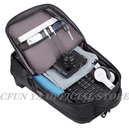 CFUN YA Men USB Charging Laptop Backpack 15.6 inch Multifunctional High School College Student Backpack Male Travel Business Bag