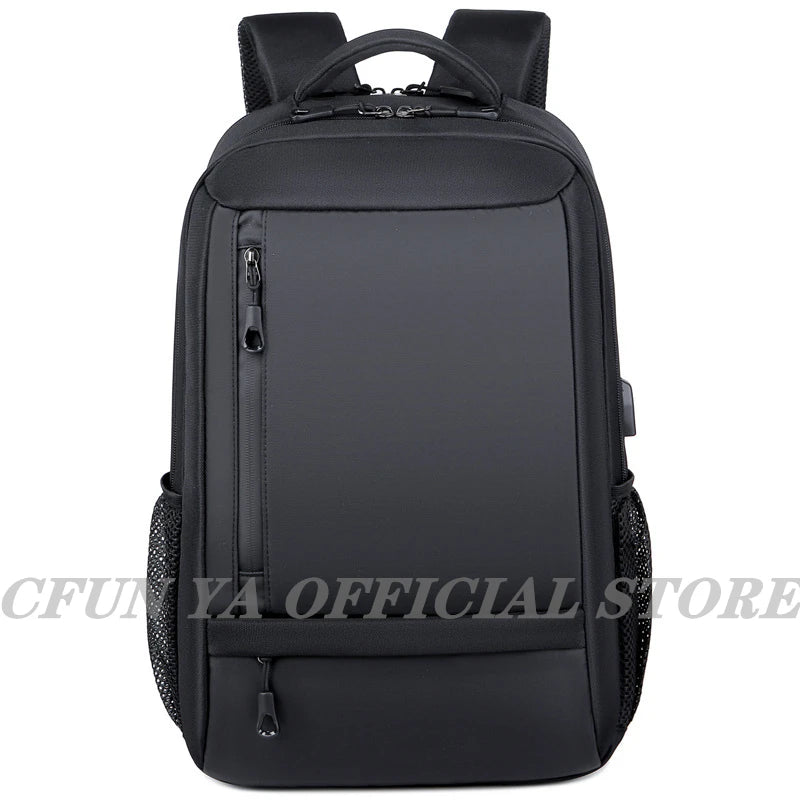 CFUN YA Men USB Charging Laptop Backpack 15.6 inch Multifunctional High School College Student Backpack Male Travel Business Bag