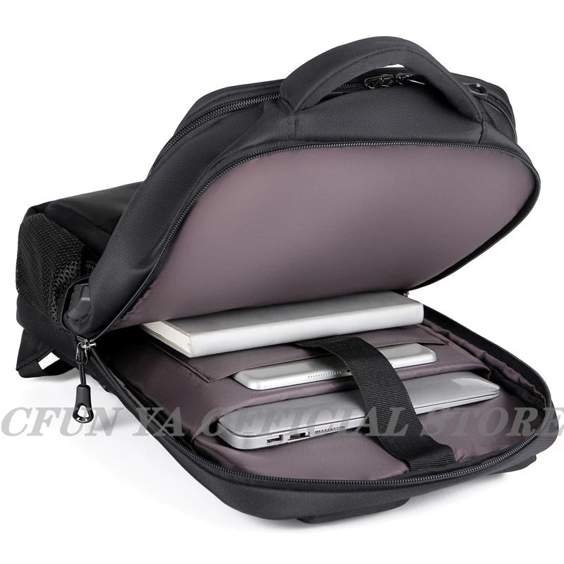 CFUN YA Men USB Charging Laptop Backpack 15.6 inch Multifunctional High School College Student Backpack Male Travel Business Bag