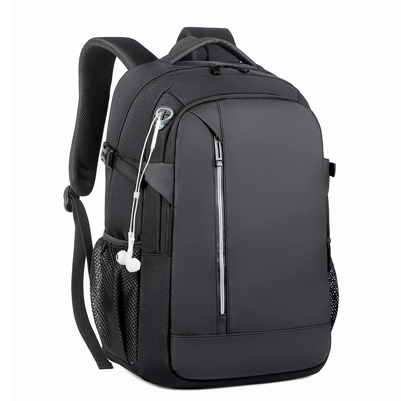 CFUN YA Men's Waterproof Black Backpack Casual Business Student Computer Backpacks 15.6 Laptop Bag Anti theft Travel Bagpack