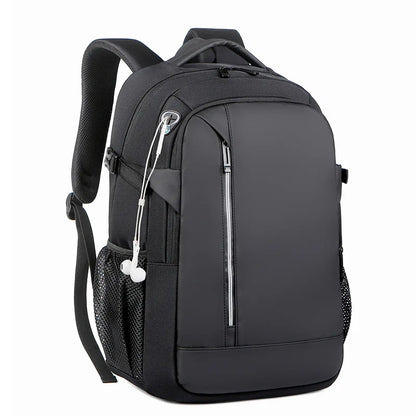 CFUN YA Men's Waterproof Black Backpack Casual Business Student Computer Backpacks 15.6 Laptop Bag Anti theft Travel Bagpack