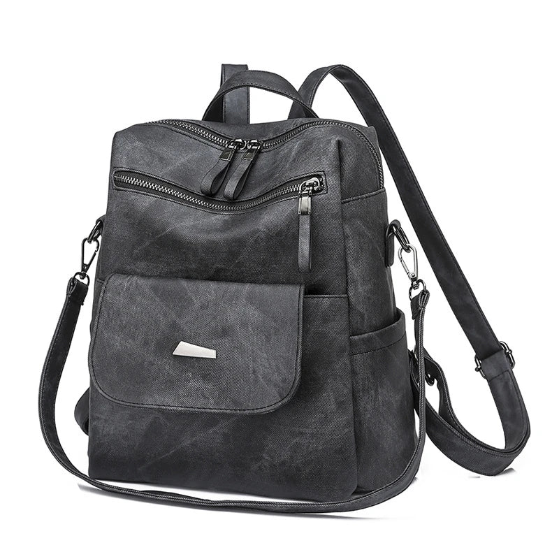 CFUN YA New 2023 Summer Boho Women Backpack Large Soft Leather Travel Knapsack Student Schoolbag Female Shoulder Bags Bookbag