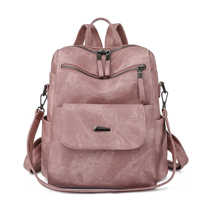 CFUN YA New 2023 Summer Boho Women Backpack Large Soft Leather Travel Knapsack Student Schoolbag Female Shoulder Bags Bookbag