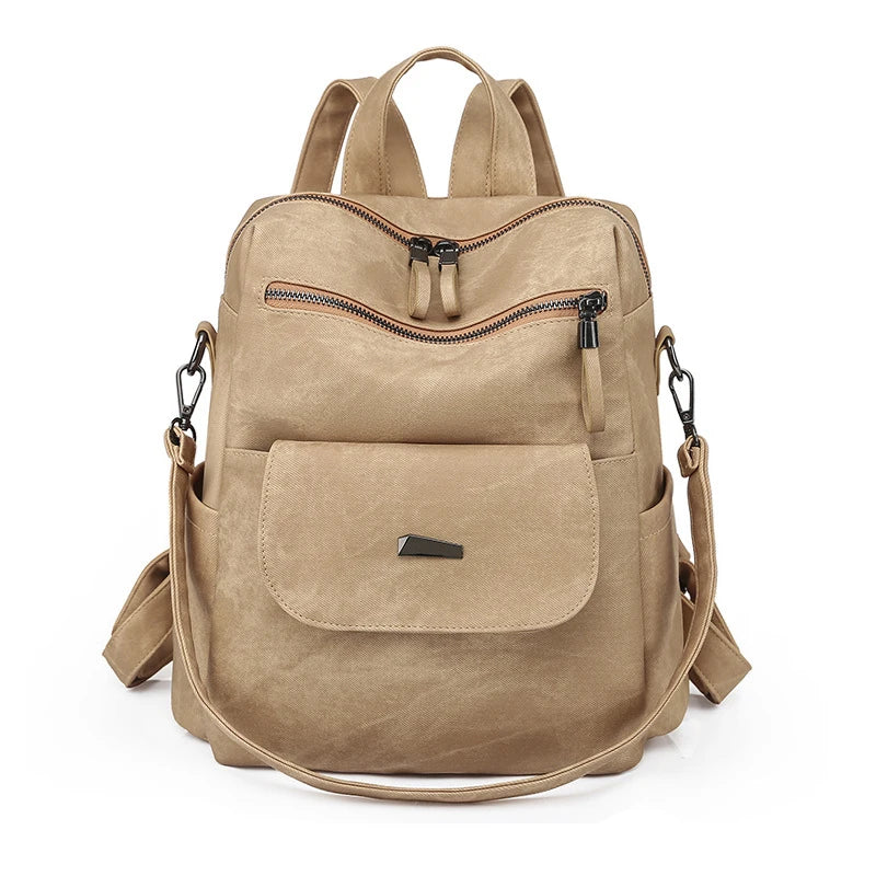 CFUN YA New 2023 Summer Boho Women Backpack Large Soft Leather Travel Knapsack Student Schoolbag Female Shoulder Bags Bookbag