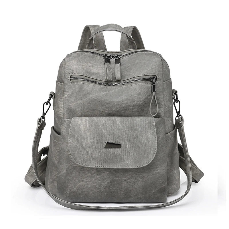 CFUN YA New 2023 Summer Boho Women Backpack Large Soft Leather Travel Knapsack Student Schoolbag Female Shoulder Bags Bookbag