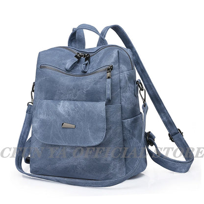 CFUN YA New 2023 Summer Boho Women Backpack Large Soft Leather Travel Knapsack Student Schoolbag Female Shoulder Bags Bookbag