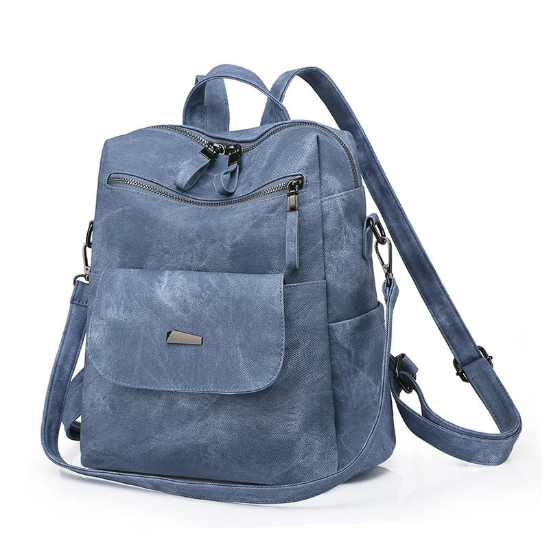 CFUN YA New 2023 Summer Boho Women Backpack Large Soft Leather Travel Knapsack Student Schoolbag Female Shoulder Bags Bookbag