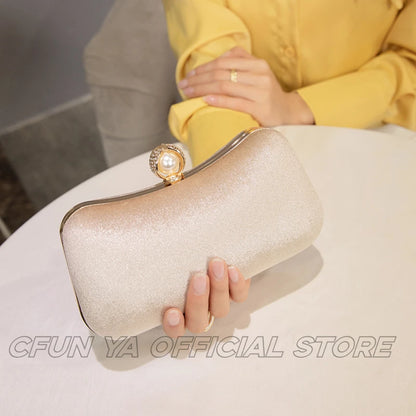 CFUN YA New 2024 Fashion Women Evening Party Bag Chain Female Shoulder Crossbody Bag Prom Formal Handle Bag Bride Wedding Bags