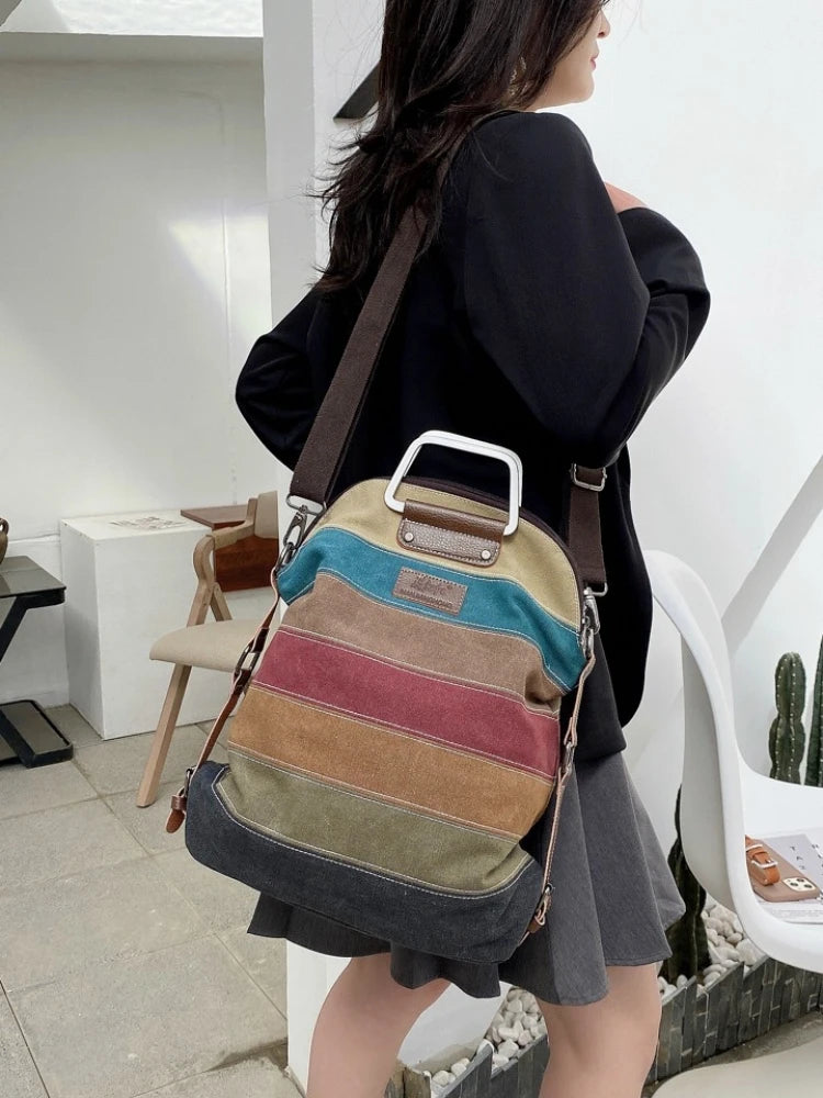 CFUN YA New Canvas Bag For Women Large Capacity Multifunction Female Backpack Lady Shoulder Cross Bag Causal Mummy Handbag Bolsa