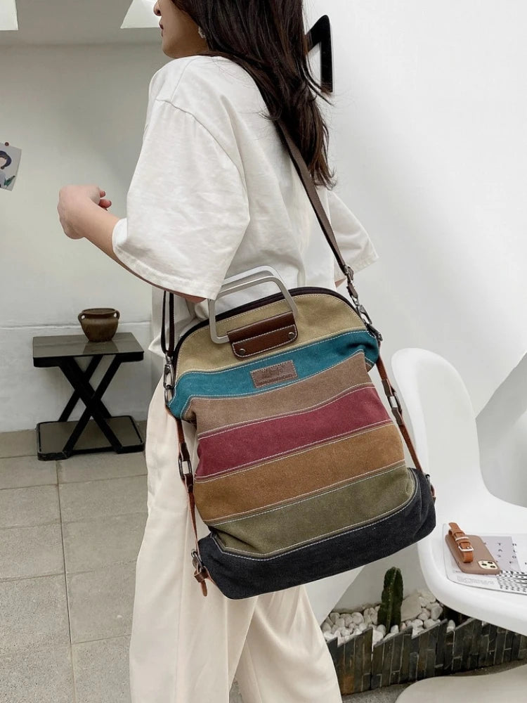 CFUN YA New Canvas Bag For Women Large Capacity Multifunction Female Backpack Lady Shoulder Cross Bag Causal Mummy Handbag Bolsa