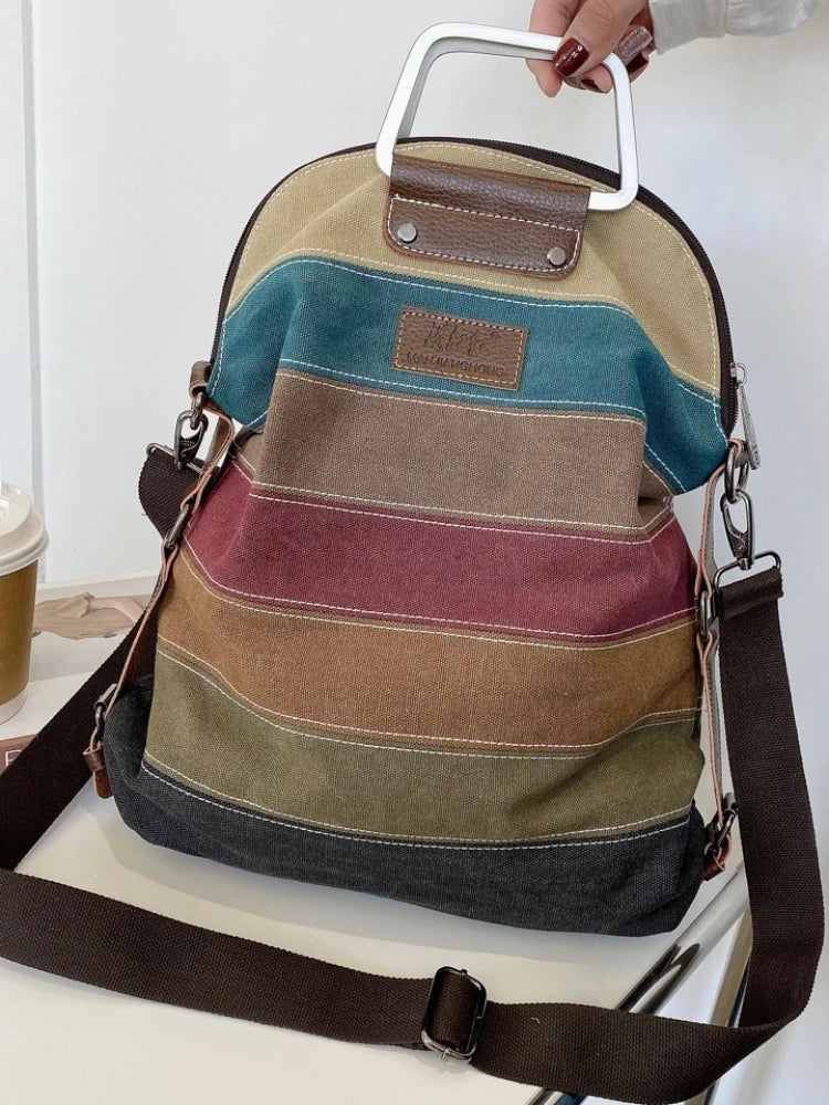 CFUN YA New Canvas Bag For Women Large Capacity Multifunction Female Backpack Lady Shoulder Cross Bag Causal Mummy Handbag Bolsa