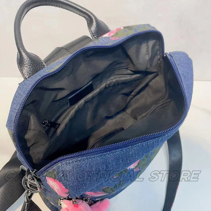 CFUN YA New Fashion Denim Print Backpack For Women Large Capacity Anti-Theft Bagpack Female Travel Bag Rucksack Bolsas Femininas