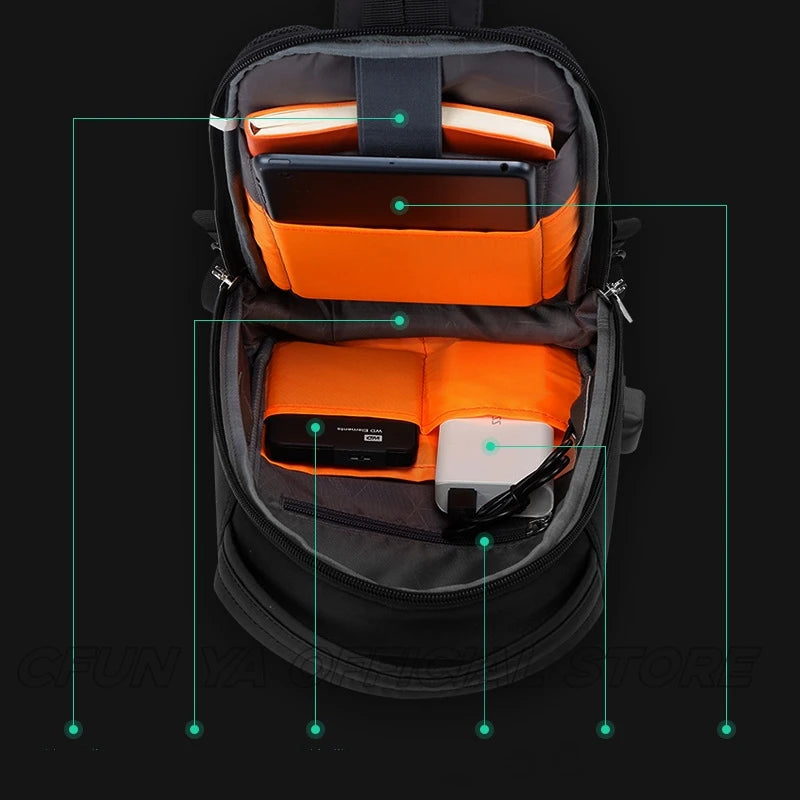CFUN YA New Fashion Hard Shell Chest Bag For Men Women Outdoor Male Cross Bag Multifunction Sling Shoulder Bags сумка мужская