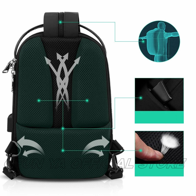 CFUN YA New Fashion Hard Shell Chest Bag For Men Women Outdoor Male Cross Bag Multifunction Sling Shoulder Bags сумка мужская
