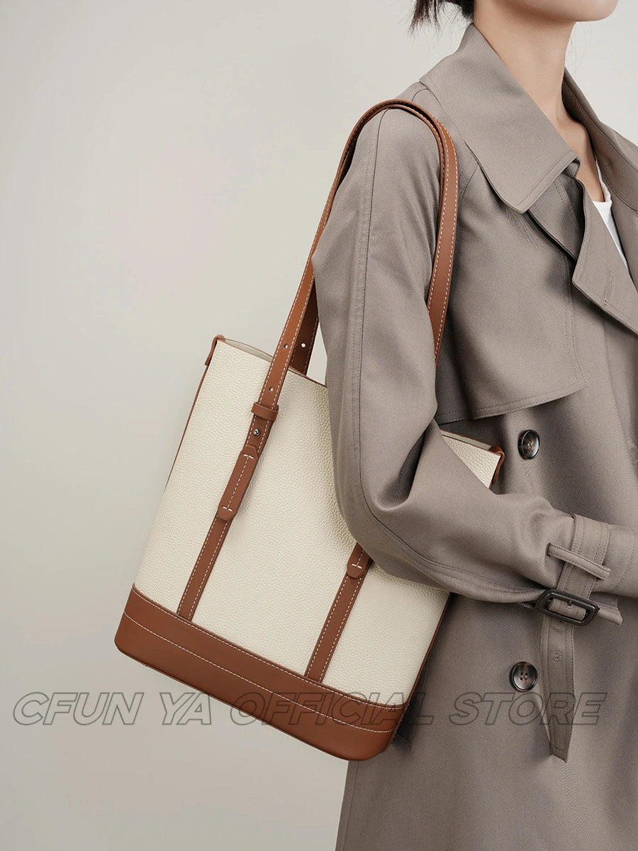CFUN YA New Fashion Luxury Women Shoulder Bag Genuine Leather Large Capacity Female Handbag Totes Pack Mummy Handbag Bolsas 2024